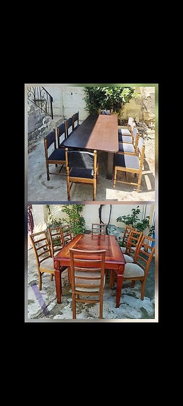 Qonaq otağı üçün, Açılmayan, Dördbucaq masa, 8 stul