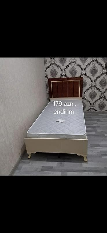 Tək nəfərlik çarpayı və matras dəsti - Ölçü: tək nəfərlik (standart
