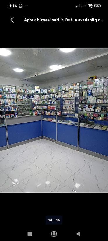 versus store: Tam avadanlıqlı aptek biznesi. Təsvir: - Şüşə vitrin və piştaxtalarla — 1