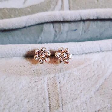 золотые комплекты с бриллиантами в баку: Серьги, Желтое золото, 585 проба, 1 г — 11