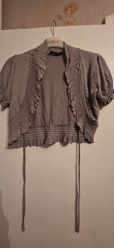 nazik jaketlər: Qadın bolero-kofta - Rəng: boz/taupe - Model: qısa bolero tipli üst — 1