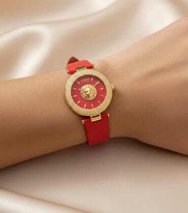 qadın qızıl saatların qiymətləri: Qol saatı, Versace, rəng - Qırmızı — 1
