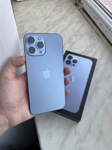 Samsung: IPhone 13 Pro Max, 128 GB, Sierra Blue, Zəmanət, Simsiz şarj, Face ID — 1