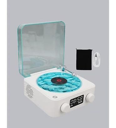 Audio: Mini musiqi qutusu/proyektor – retro pikap dizaynlı rəqəmsal stolüstü — 2