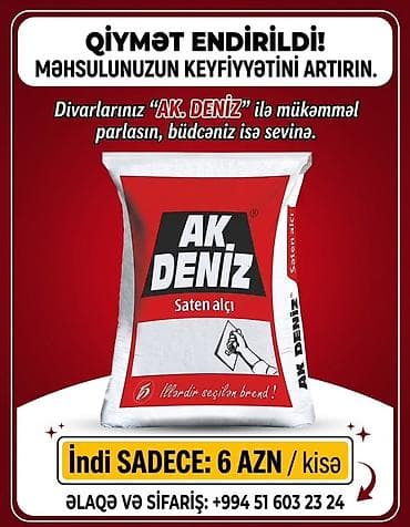 Suvaq: AK DENİZ alçı qarışıqları - Sıva alçı: divarların hamarlanması və — 2