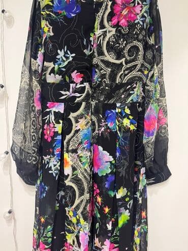 вечерние платья для полных: Qadın maxi don - Model: Uzun, axıcı siluetli maxi don - Rəng/naxış — 4