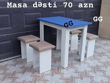 quxna mebel: Mətbəx üçün, Yeni, Açılmayan, Kvadrat masa, 4 stul — 9