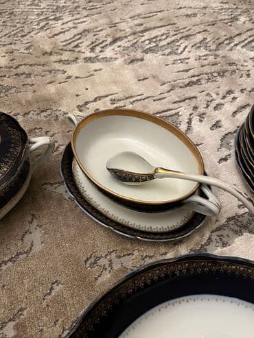 обеденный набор: Nahar dəsti, rəng - Göy, Farfor, 11 nəfərlik — 4