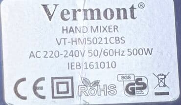 mikserlər: Əl blender, Vermont, İşlənmiş, Ödənişli çatdırılma, Ünvandan götürmə — 2