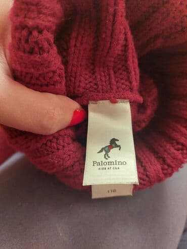 5 6yaş: C&A firmasinin 4_6yas bordo reng çox qalin toxunma koftasi.az — 3