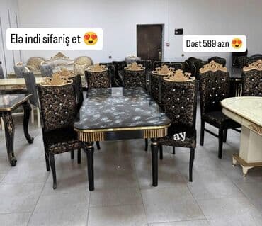 Qonaq otağı üçün, Açılmayan, Dördbucaq masa, 6 stul lalafo.az -da Qonaq otağı üçün, Açılmayan, Dördbucaq masa, 6 stul