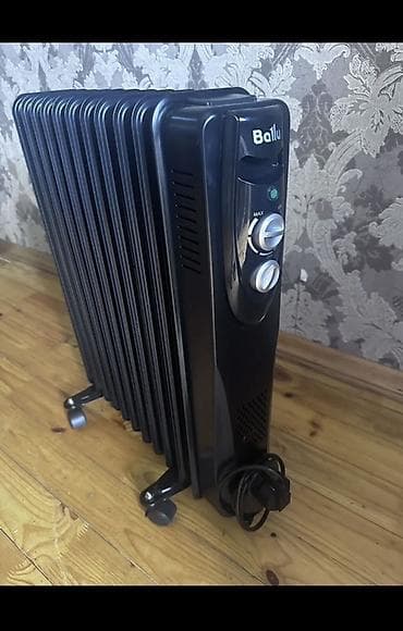 istilik: Ballu yağlı radiator – elektriklə işləyən, qara rəngli, təkərli model — 2