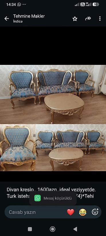 divan krislo: Divan kreslo. 1600azn. ideal veziyyetde. Turk istehsalı. Ünvan 6 — 1