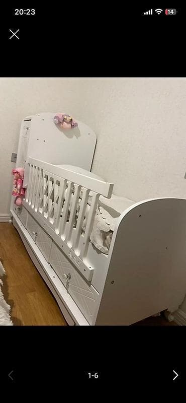 Oğlan və qız üçün, İşlənmiş, Dördbucaq, Beşik, Matras ilə, Yellənmə mexanizmsiz — 4