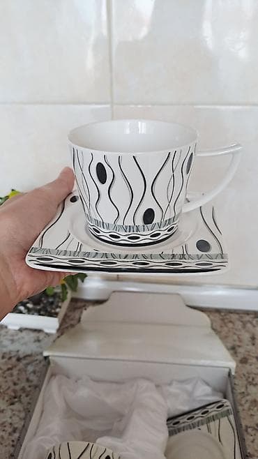 bosqab desti: Çay dəsti, rəng - Ağ, Keramika — 3