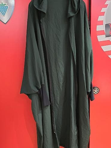 Zamoklu abaya – 60-62 beden - Rəng: tünd yaşıl - Model: geniş — 3