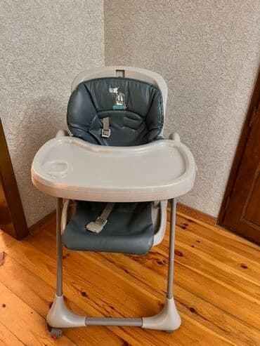 Uşaq yemək stulu - Rəng: boz-ağ tonlarda - Yumşaq, yuyula bilən