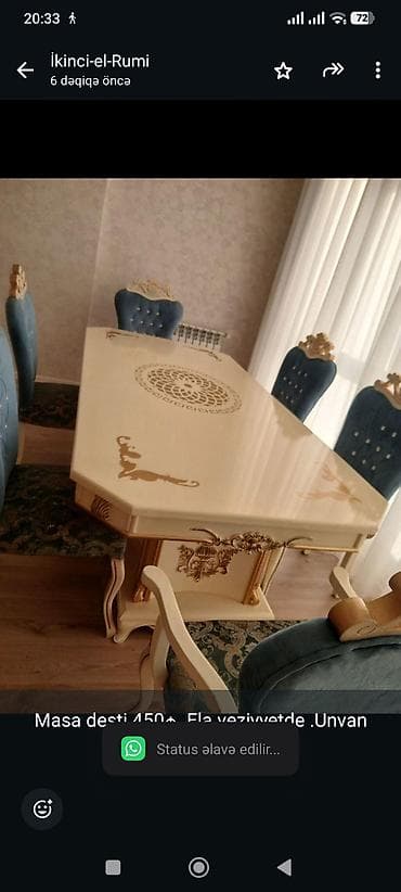stull: Masa desti 450₼ .Ela veziyyetde .Unvan Sumqayit &Rumi — 1