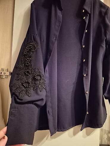 adidas şort: SWASS qadın köynəyi – tünd göy rəng - Model: uzunqol, klassik — 3