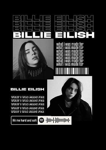: Billie Eilish temalı qara T‑şört PRINTCRAFT – Sizin ideyanız, bizim — 2