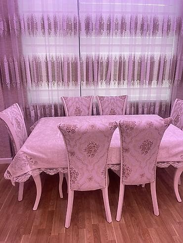 Qonaq otağı üçün, Açılmayan, Dördbucaq masa, 6 stul