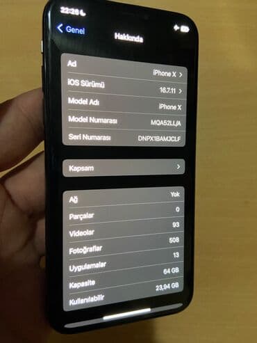 iphone x arxa şüşə qiyməti: IPhone X, 64 GB, Face ID, Simsiz şarj — 6