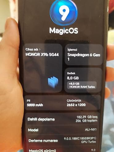 Mətbəx texnikası: Honor X9b, 256 GB, rəng - Qara, Barmaq izi — 3