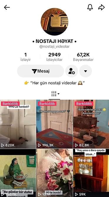 “Nostaji Həyat” – nostalji mövzulu videolar səhifəsi - Platforma lalafo.az -da “Nostaji Həyat” – nostalji mövzulu videolar səhifəsi - Platforma