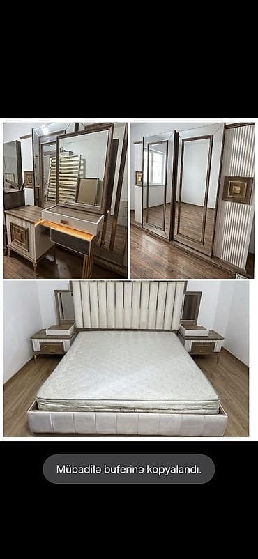 Двуспальная кровать, 2 тумбы — 1