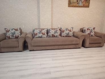 ucuz kreslolar: Qonaq otağı üçün 3-lü yumşaq mebel dəsti - Komplekt: 1 ədəd 3 — 2