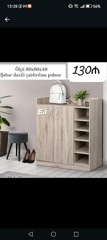 Ayaqqabı dolabı – praktiki və kompakt dizayn - Ölçü: 80x80x40 sm -