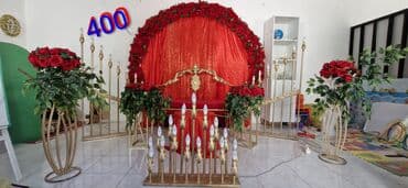 ekran dla projektora: Tədbir dekorasiyası üçün icarə/set - Dairəvi metal arka: qızılı — 5