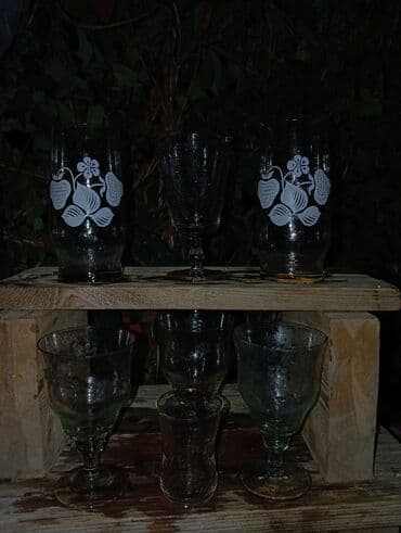 вешалки напольные в прихожую дорогие: Qədəh və stəkan dəsti - 7 ədəd müxtəlif tipli şüşə qədəh/stəkan — 1