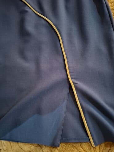 dama dama qadın şalvarları: NEMAXX brendinin zərif qadın paltarı. - Rəng: saf mavi - Parça — 5