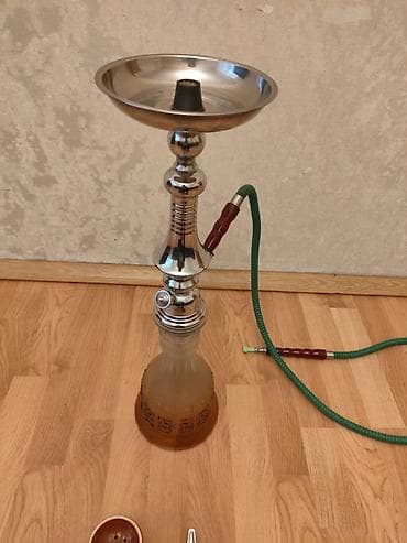 bil: Nərgilə dəsti - Material: metal gövdə (xrom rəngli), şüşə kolba (oyma — 6