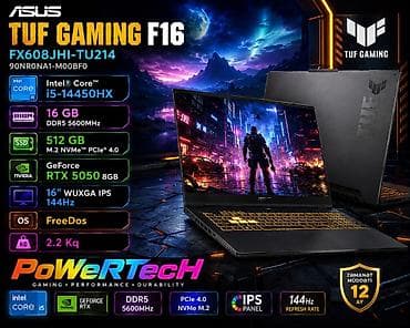 asus notebook adapter: Yeni ASUS TUF Gaming, 16 ", Intel Core i5, 512 GB, Ünvandan götürmə, Pulsuz çatdırılma, Ödənişli çatdırılma — 1