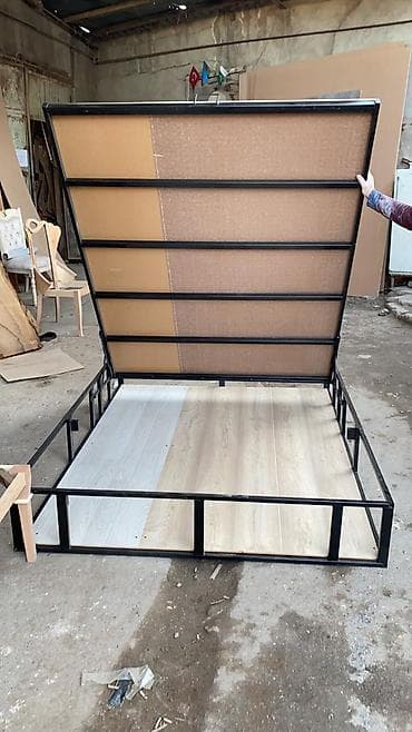 mebilər: Metall karkaslı qalxan mexanizmalı çarpayı bazası - Güclü qara metal — 2