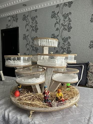 benve sekilleri: Dekorativ mərtəbəli şirniyyat/qəlyanaltı stendi - Material: sərt baza — 2