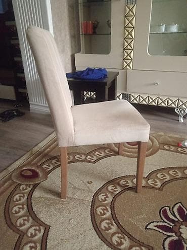 qoz agacindan stol: Qonaq otağı üçün, İşlənmiş, Açılmayan, Dördbucaq masa, 6 stul — 2