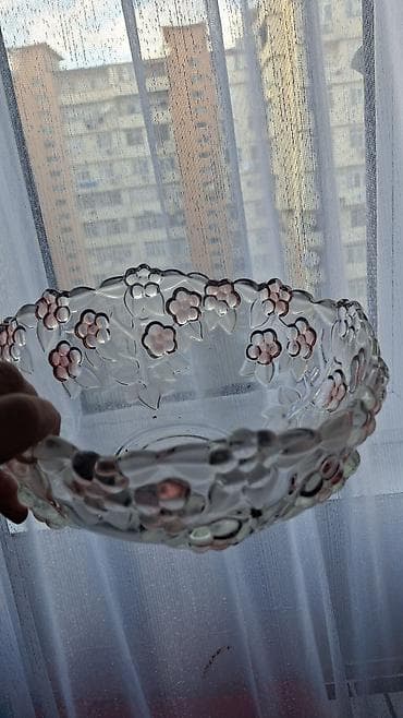 meyve qabı: Şüşə meyvə qabları dəsti - Material: keyfiyyətli şüşə - 2 ədəd qab — 2