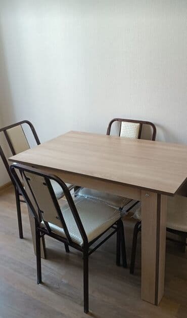stol stul işlenmiş: Yeni, Dördbucaq masa, 6 stul, Açılmayan, Stullar ilə, Metal, Azərbaycan — 2