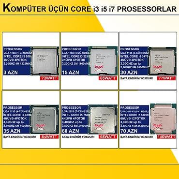 3470: Kompüter üçün Core i3 i5 i7 Prosessorlar ⭐LGA 1156 (1ci nəsil) İntel — 1