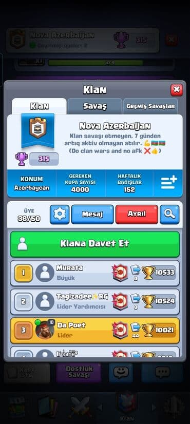 Elektronika: Clash Royale hesabı satılır. Klan da hesabla birlikde verilir görüş — 4