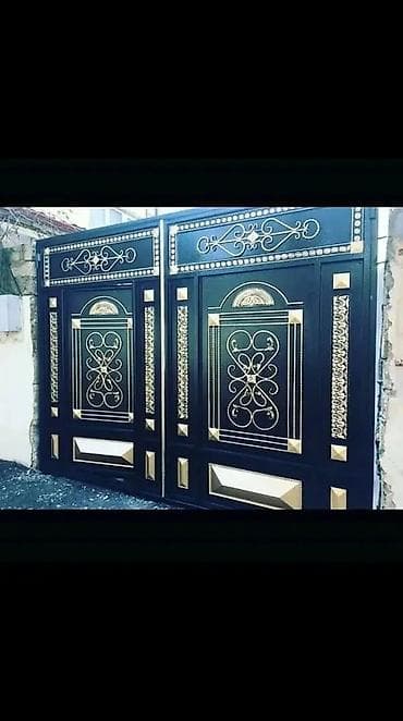 taxta dekor: Dəmir Həyət darvazası, Yana açılan, Mexaniki, Qapı ilə, Kredit yoxdur — 4