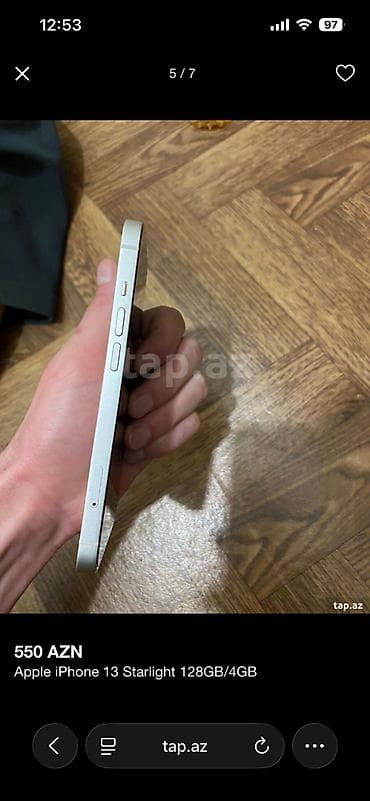 irşad electronics iphone: IPhone 13, 128 GB, Starlight, Barmaq izi, Face ID — 5