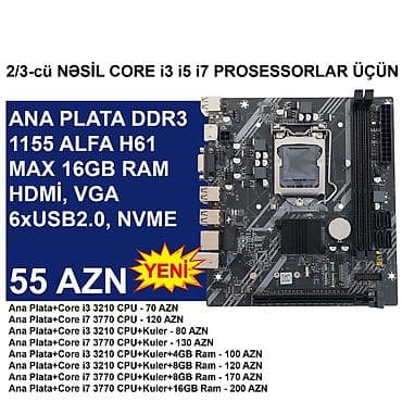 h310: Kompüter üçün Ana Platalar ⭐DDR3 LGA 1155 Alfa H61 (Yeni) - 55 AZN — 4