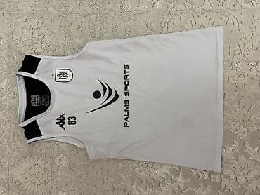 Верхняя одежда: RAZMER (M) Kappa markalı idman maykası - Rəng: ağ, qara detallarla - — 1