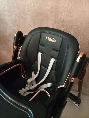 стул детский: Kidilo uşaq yemək kürsüsü – beynəlxalq brend - Rəng: qara, mis/bronz — 3