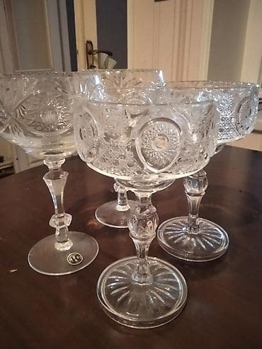 divar bezekleri: Qədəhlər, Xrustal, 4 ədədli dəst — 3