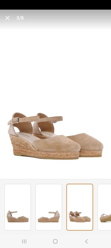 tekstil uşaq şəp şəpləri: Bej rəngli qadın espadril sandal Derimod markasi. - Üst hissə: yumşaq — 2